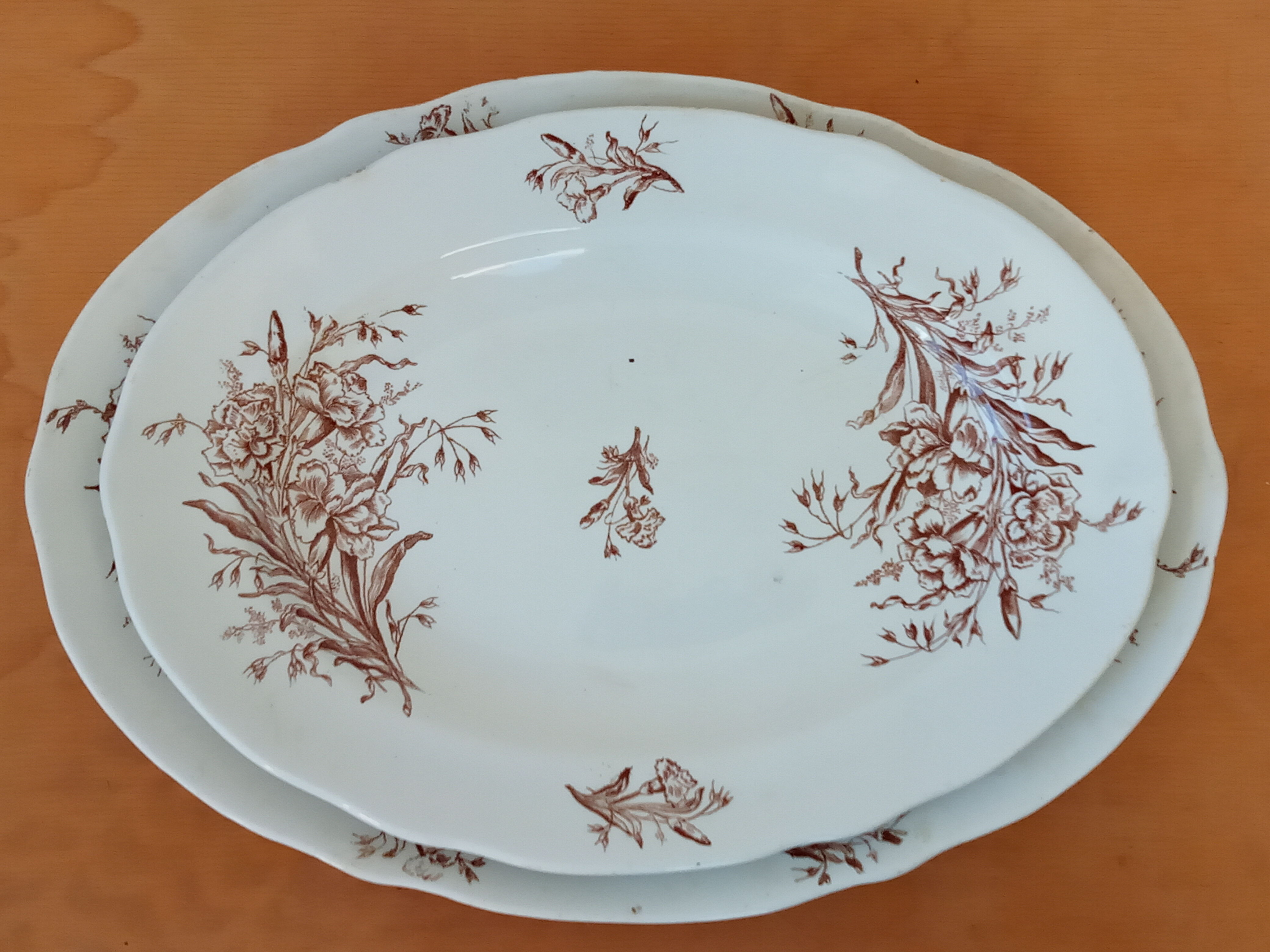 Duo of old oval dishes