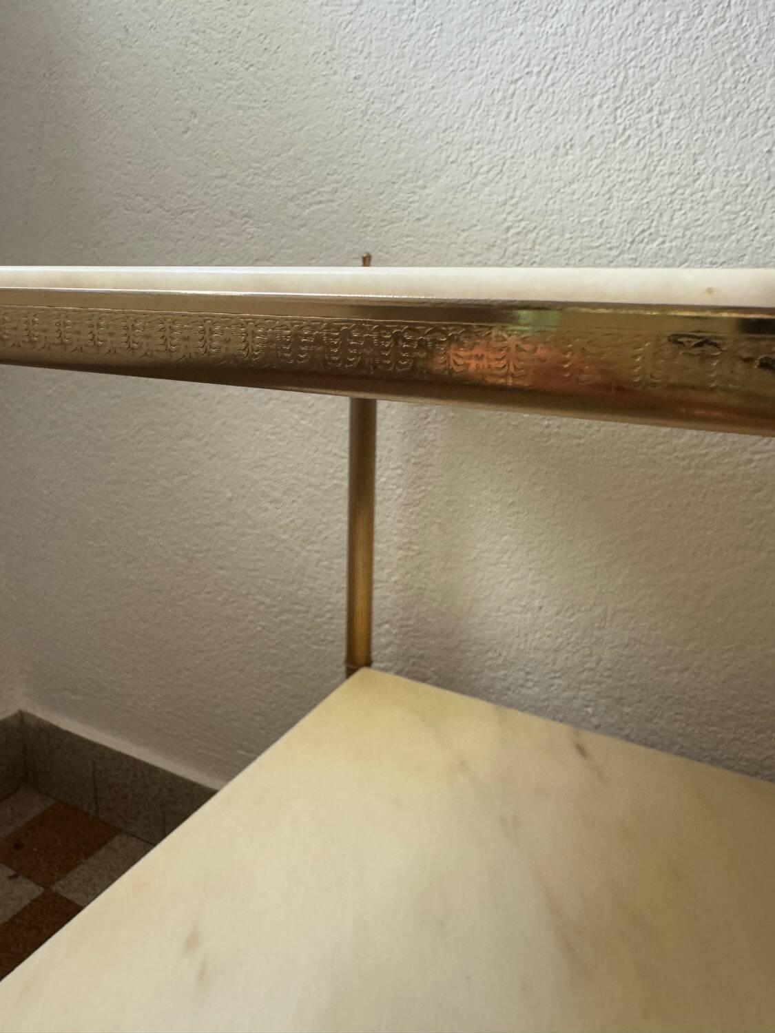 60s brass marble side table