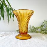 Vintage amber glass vase