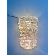 A Pair Barovier Art Deco Rostrato Clear Italian Murano Glass Wall Sconces