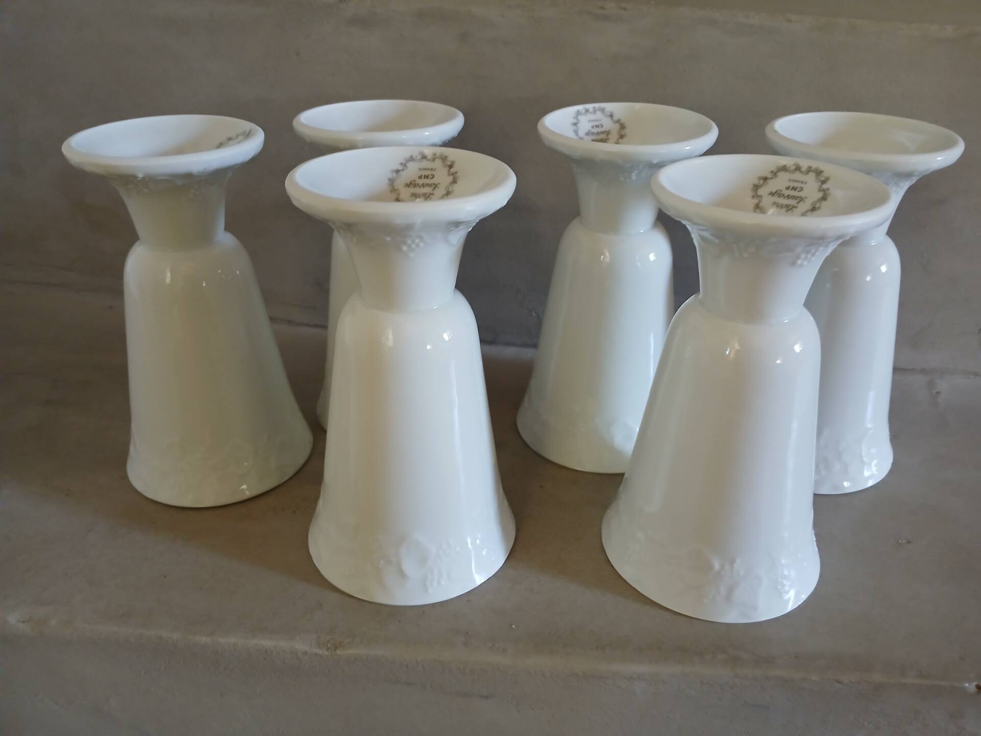 6 mazagrans/ mugs in white porcelain