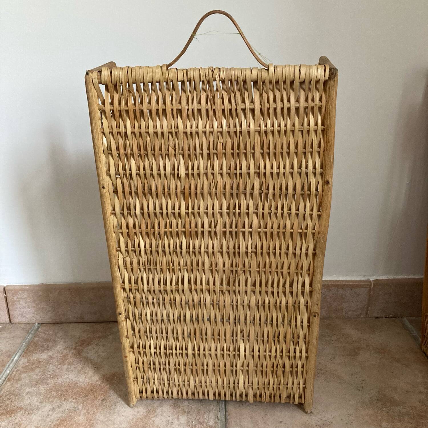 Vintage wicker wall shelf