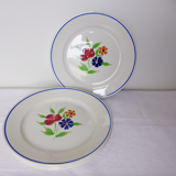 Set of 4 vintage dessert plates from the Badonviller porcelain factory