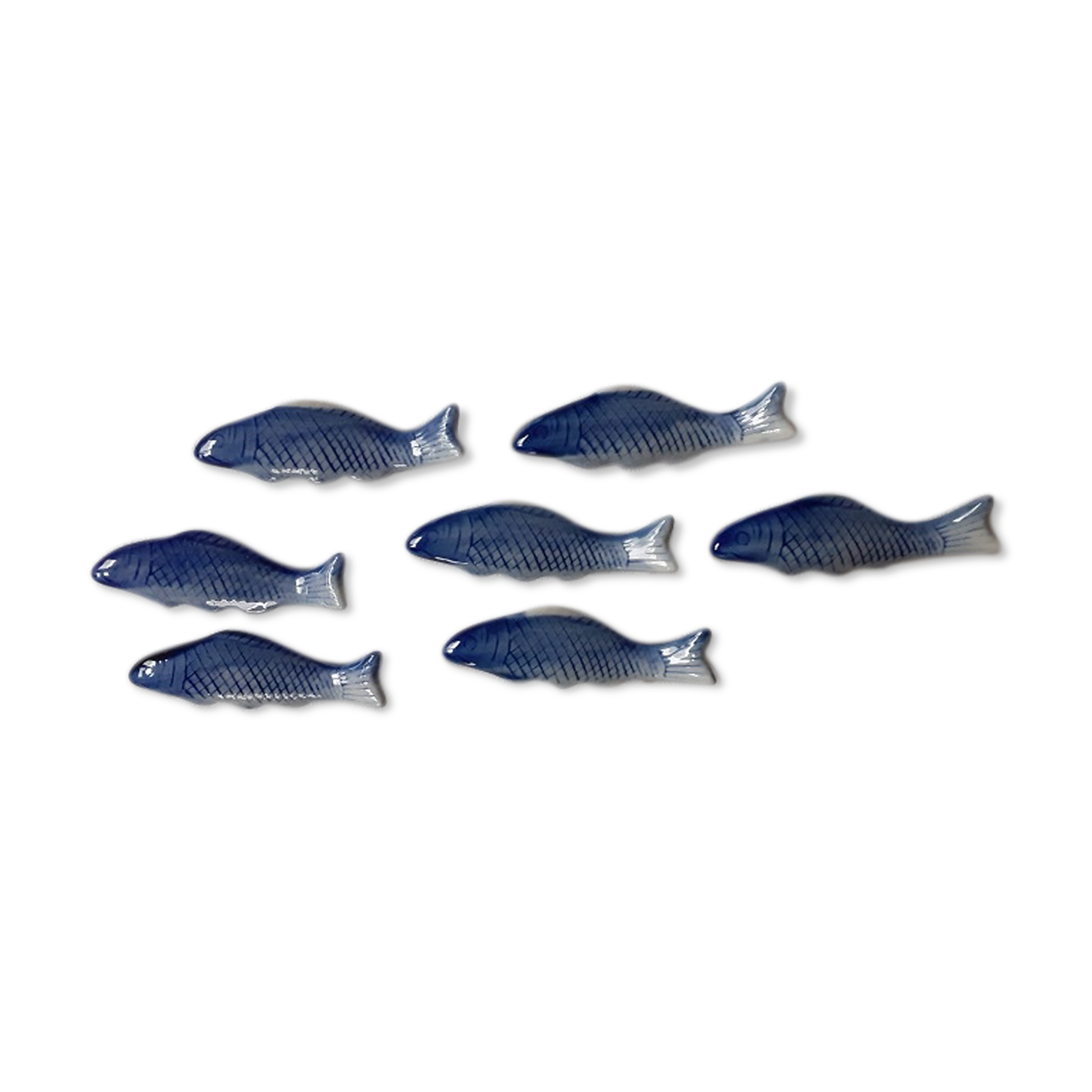 Blue fish ceramic knife holder