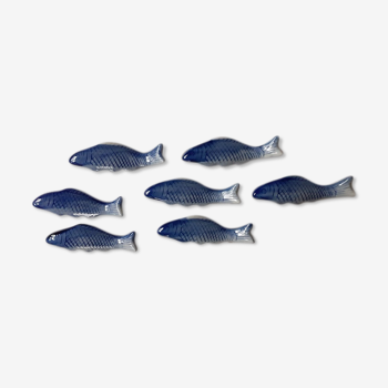 Porte-couteaux ceramique poisson bleu