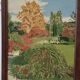 Oil painting on canvas terrace Signed May 1962