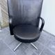 Swivel armchair EJ80B “Partner” – Erik Jørgensen – black leather