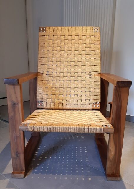 Old brutalist armchair