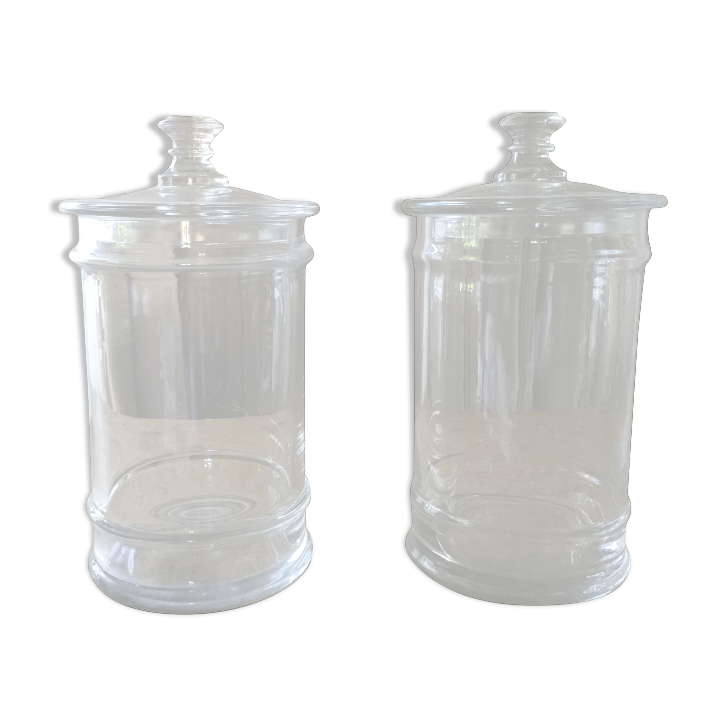 Lot of 2 old glass jars