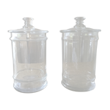 Lot of 2 old glass jars