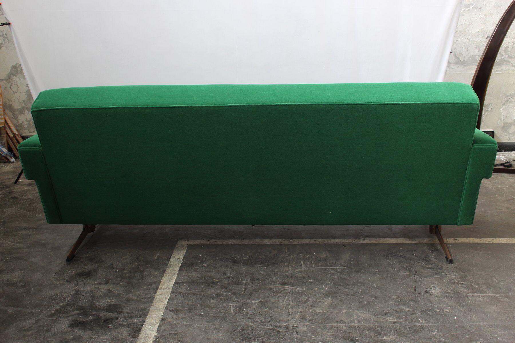 Mid-century Italian emerald green sofa