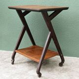 1950s wooden rolling trolley
