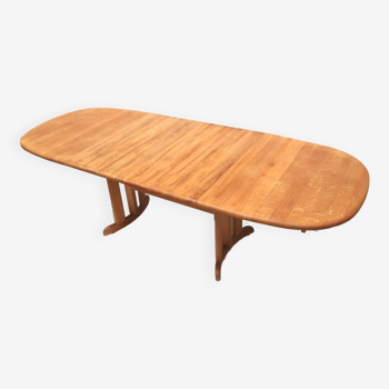 XXL vintage extendable oval dining table from the 60s