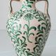 Spanish Revival Ceramic Table Lamp Pair from Granada, New Linen Lampshades