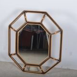 miroir en rotin octogonal
