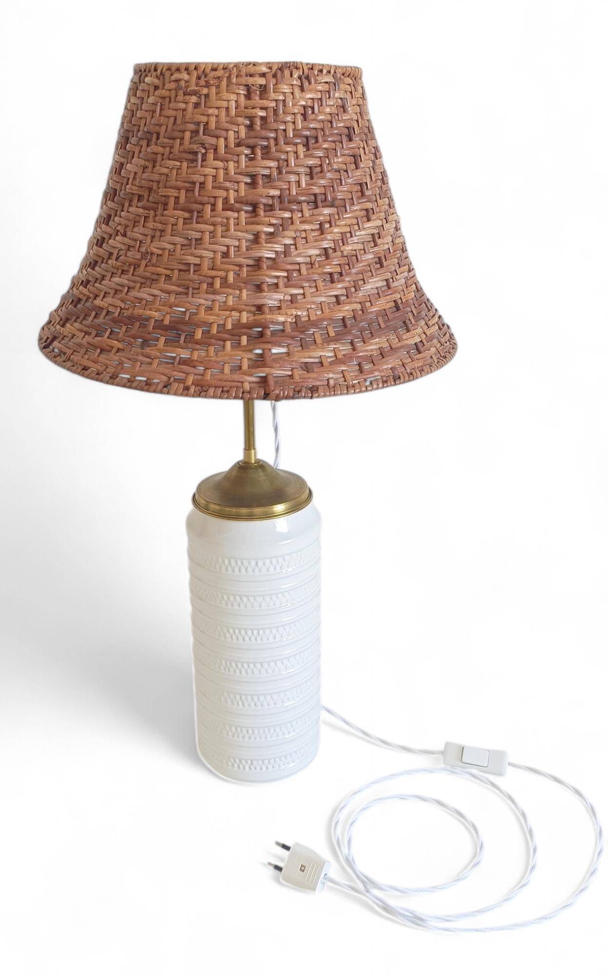 Midcentury Ceramic and Brass Table Lamp by Carstens Tönnieshof, 1960s