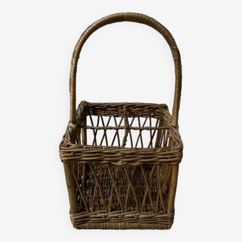 60s rattan bottle holder