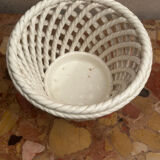Vintage woven ceramic cache-pot