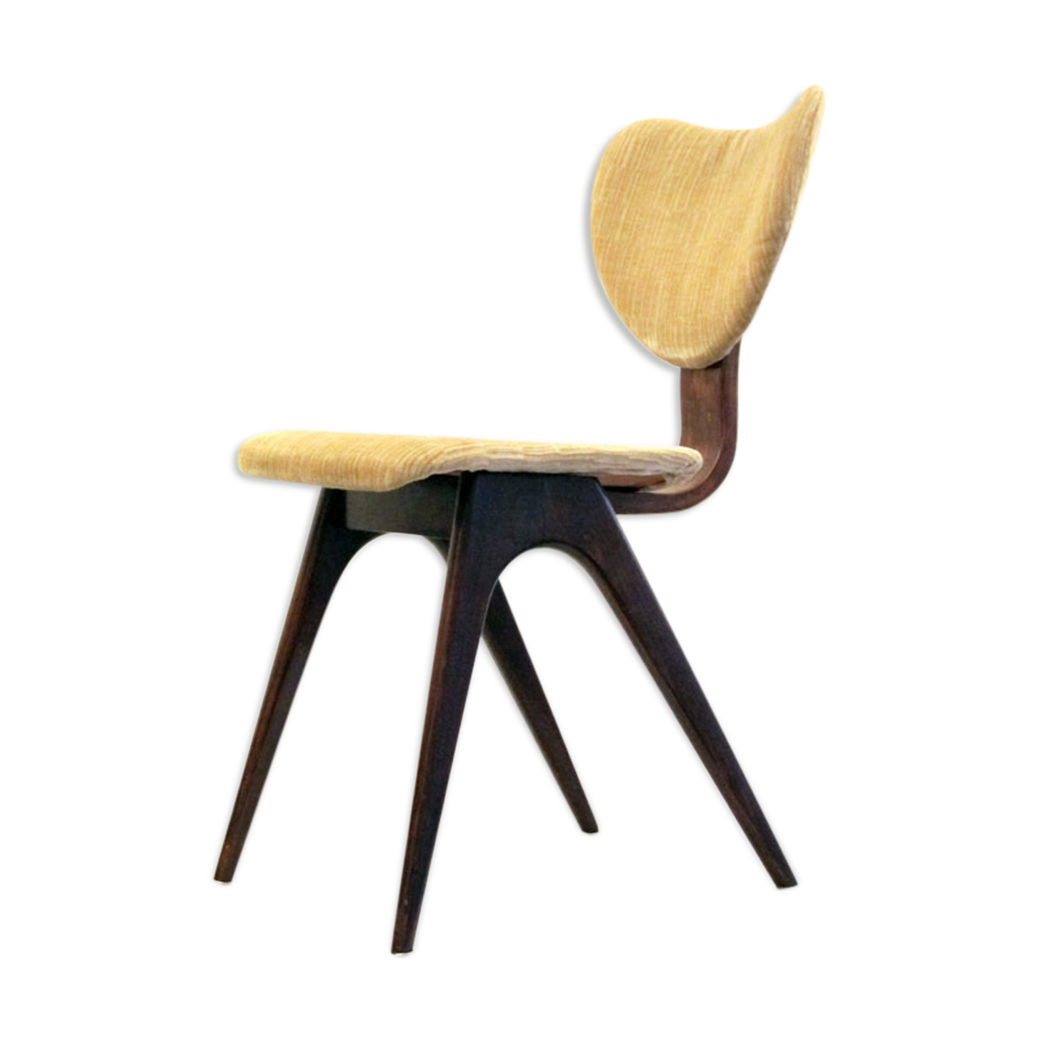 Chaise en bois contreplaqué des années 50