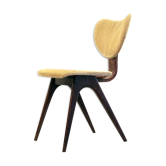 Chaise en bois contreplaqué des années 50