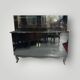 1950s black lacquered two-body display cabinet - bookcase