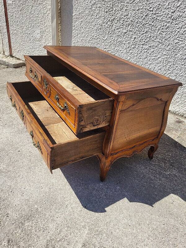 Louis xv tombeau chest of drawers in walnut 2 drawers from the 18th century