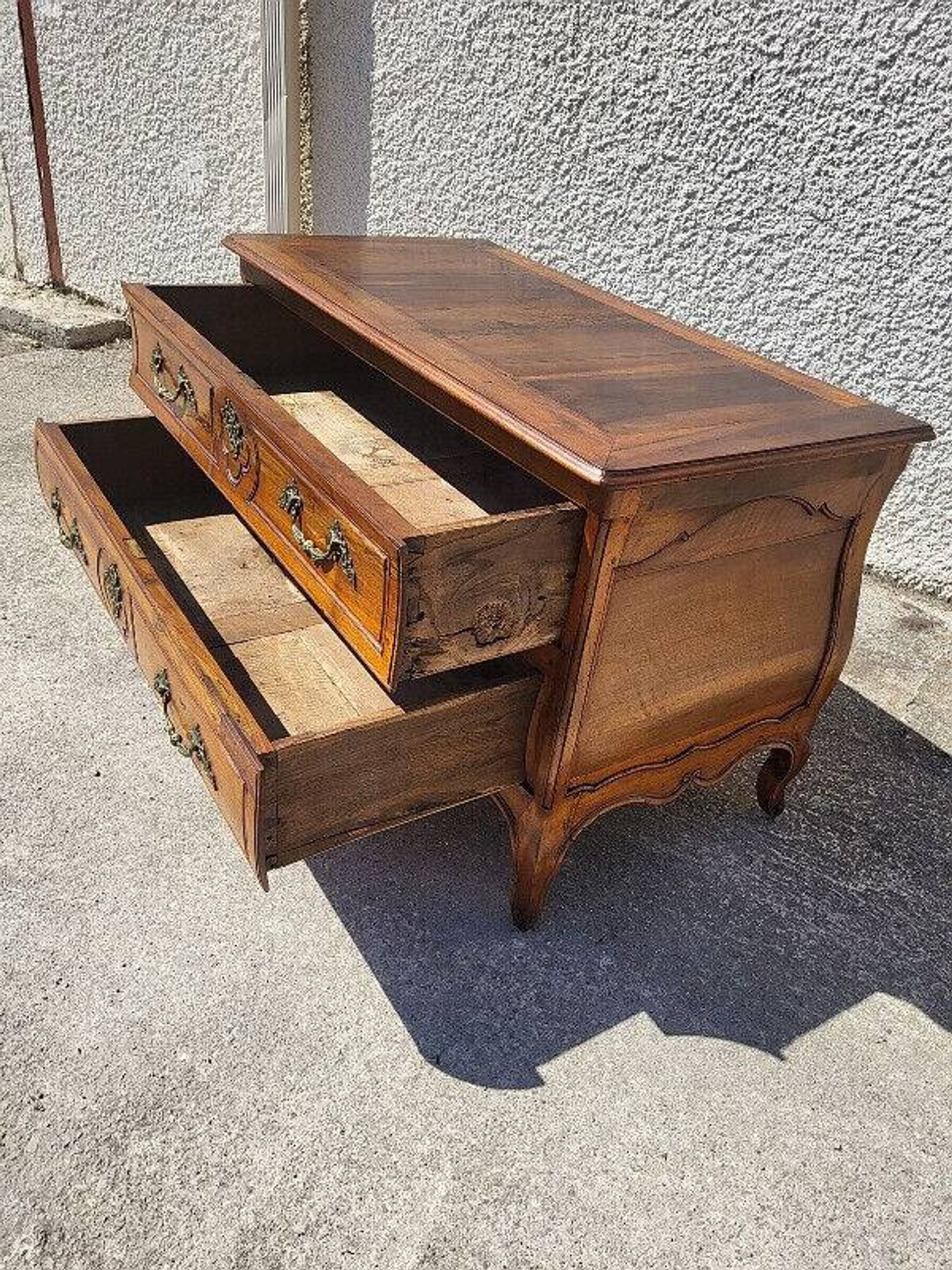 Louis xv tombeau chest of drawers in walnut 2 drawers from the 18th century