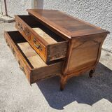 Louis xv tombeau chest of drawers in walnut 2 drawers from the 18th century