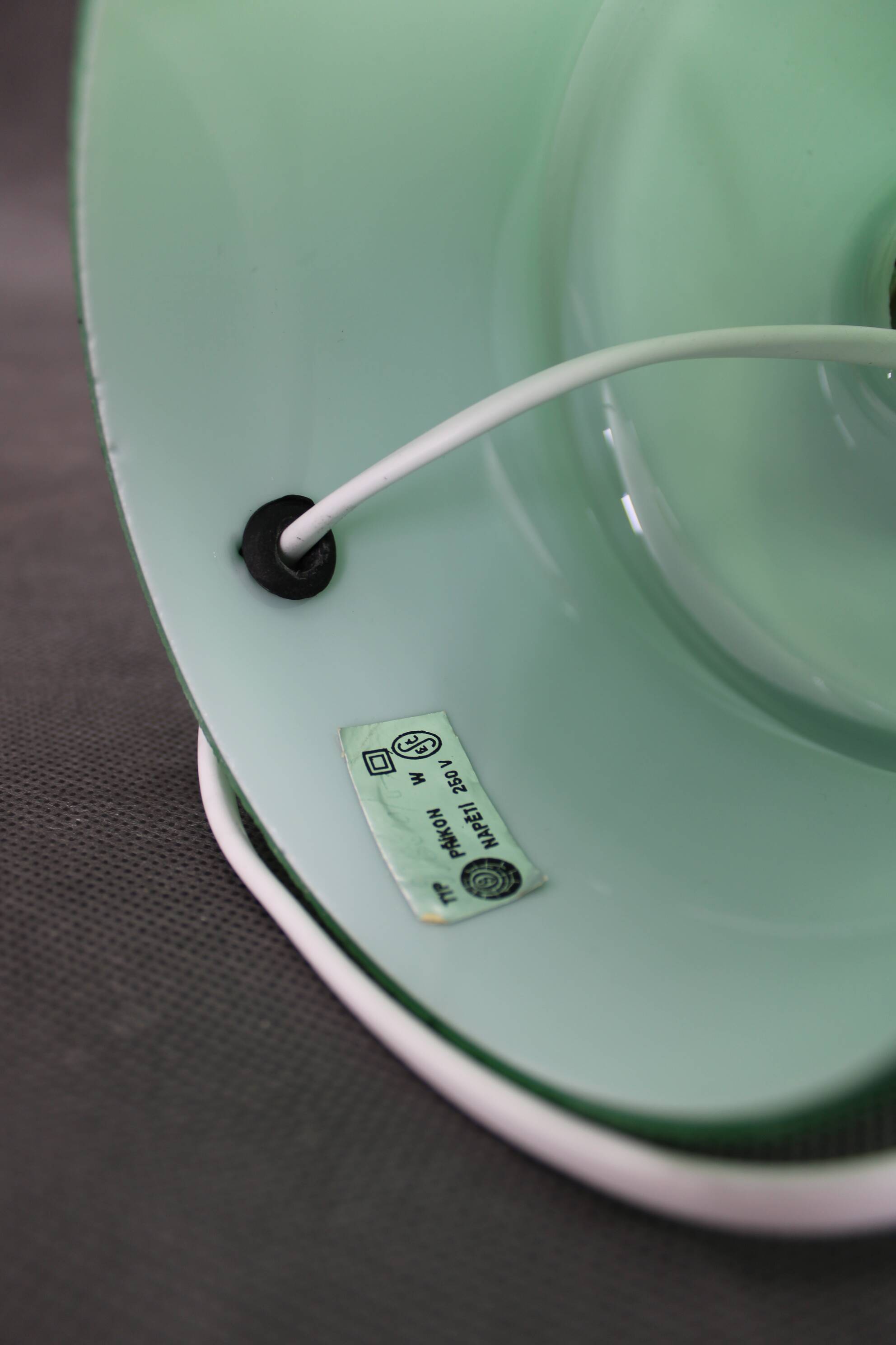 1960s Opaline Glass Table Lamp, Czechoslovakia