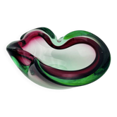 Flavio Poli Seguso Sommerso Green Magenta Ashtray 17.5cm 962g