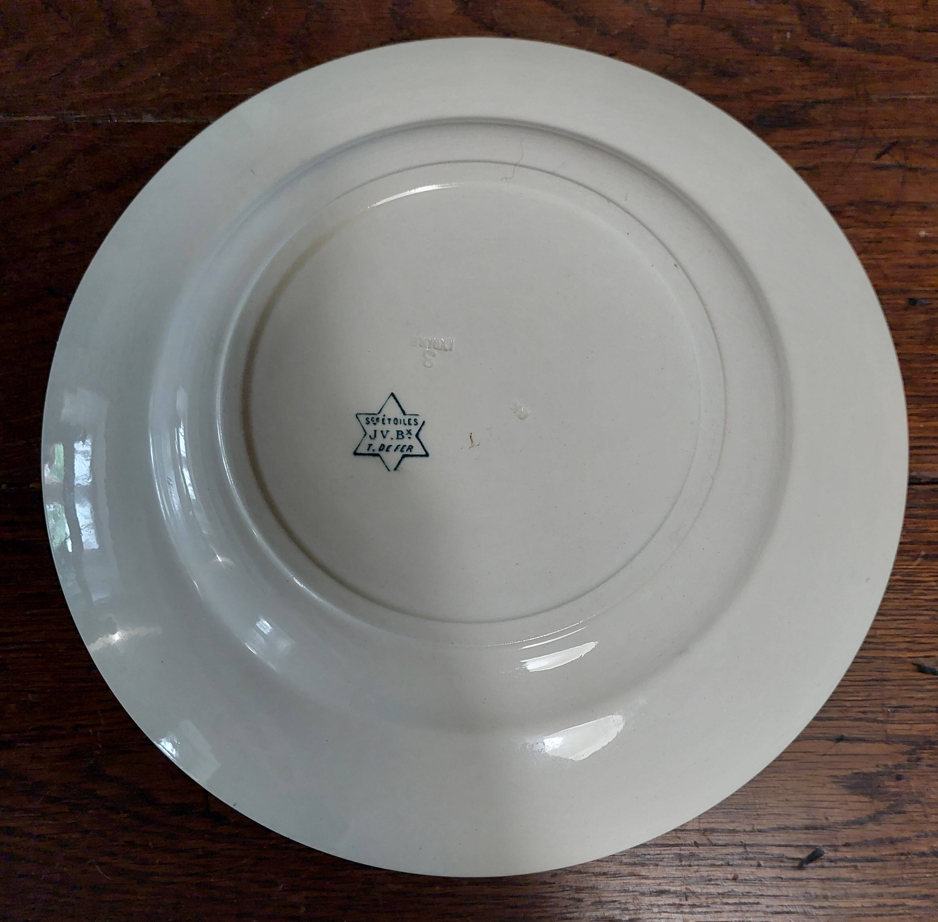 Jules Vieillard Bordeaux 19th century ironstone star service dish