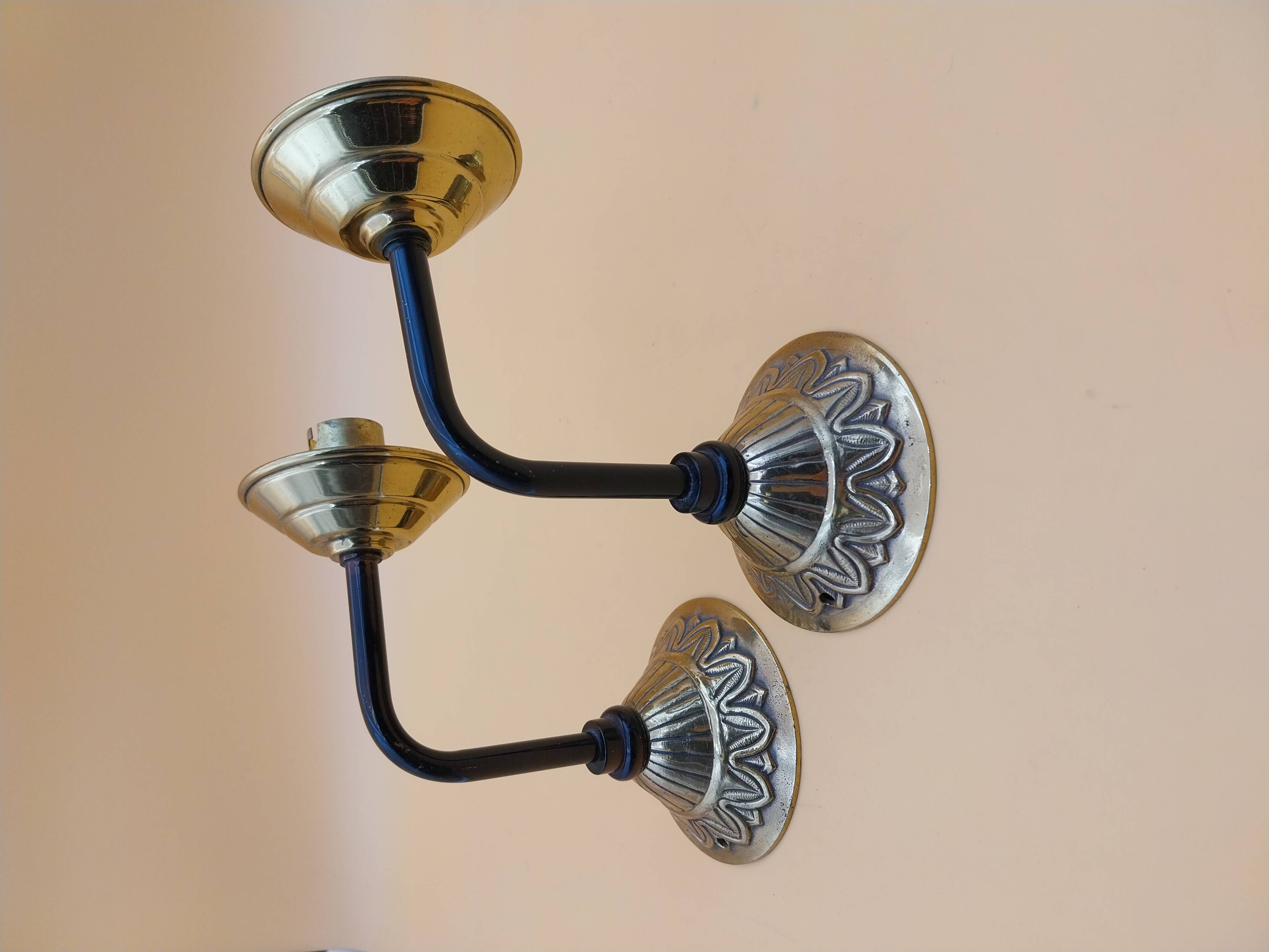 Pair of brass wall lights