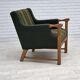 1970s, Danish armchair, green furniture wool, solid oak wood.