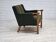 1970s, Danish armchair, green furniture wool, solid oak wood.