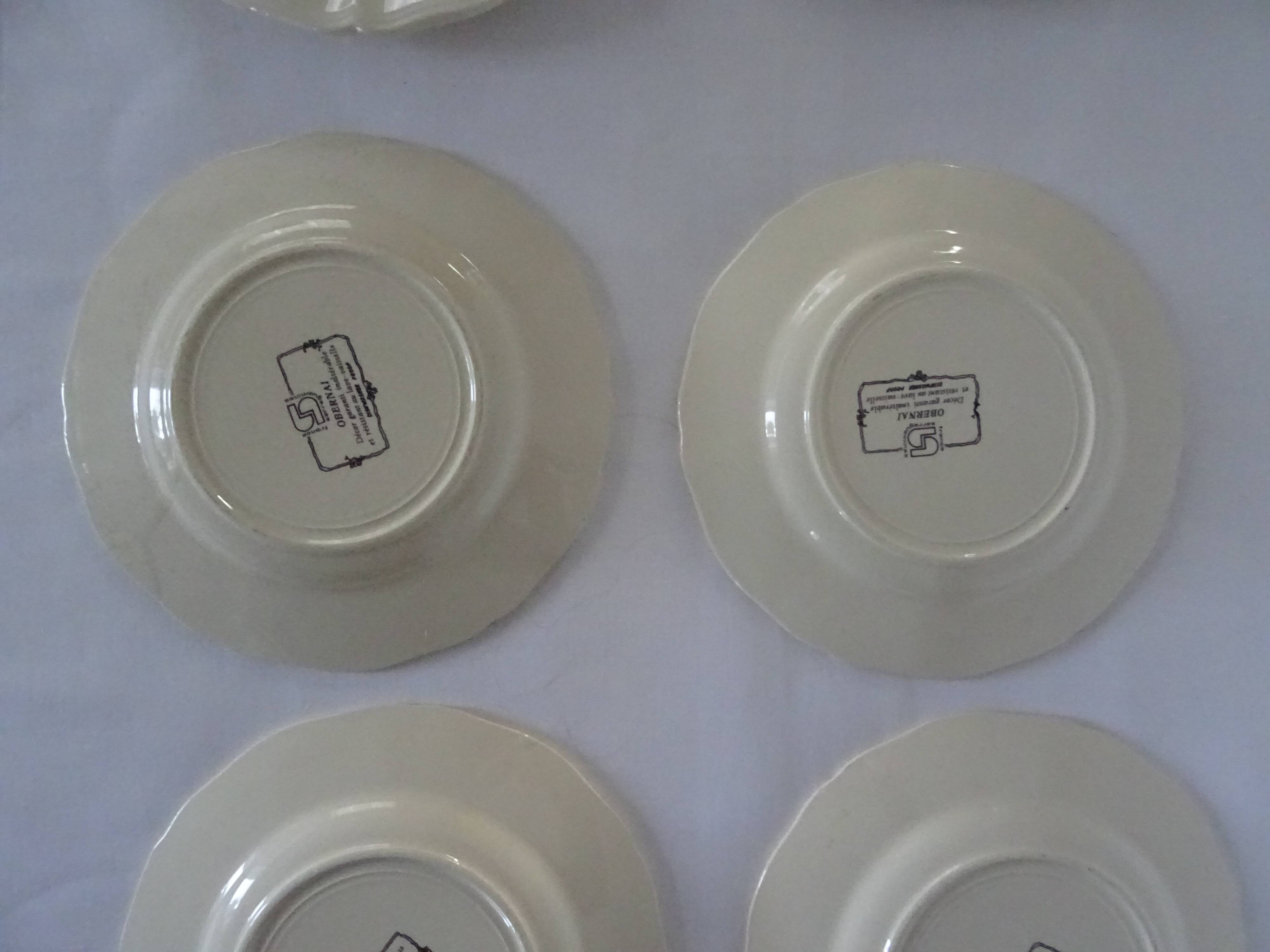 6 dessert plates LOUX Obernai 557112 sarreguemines