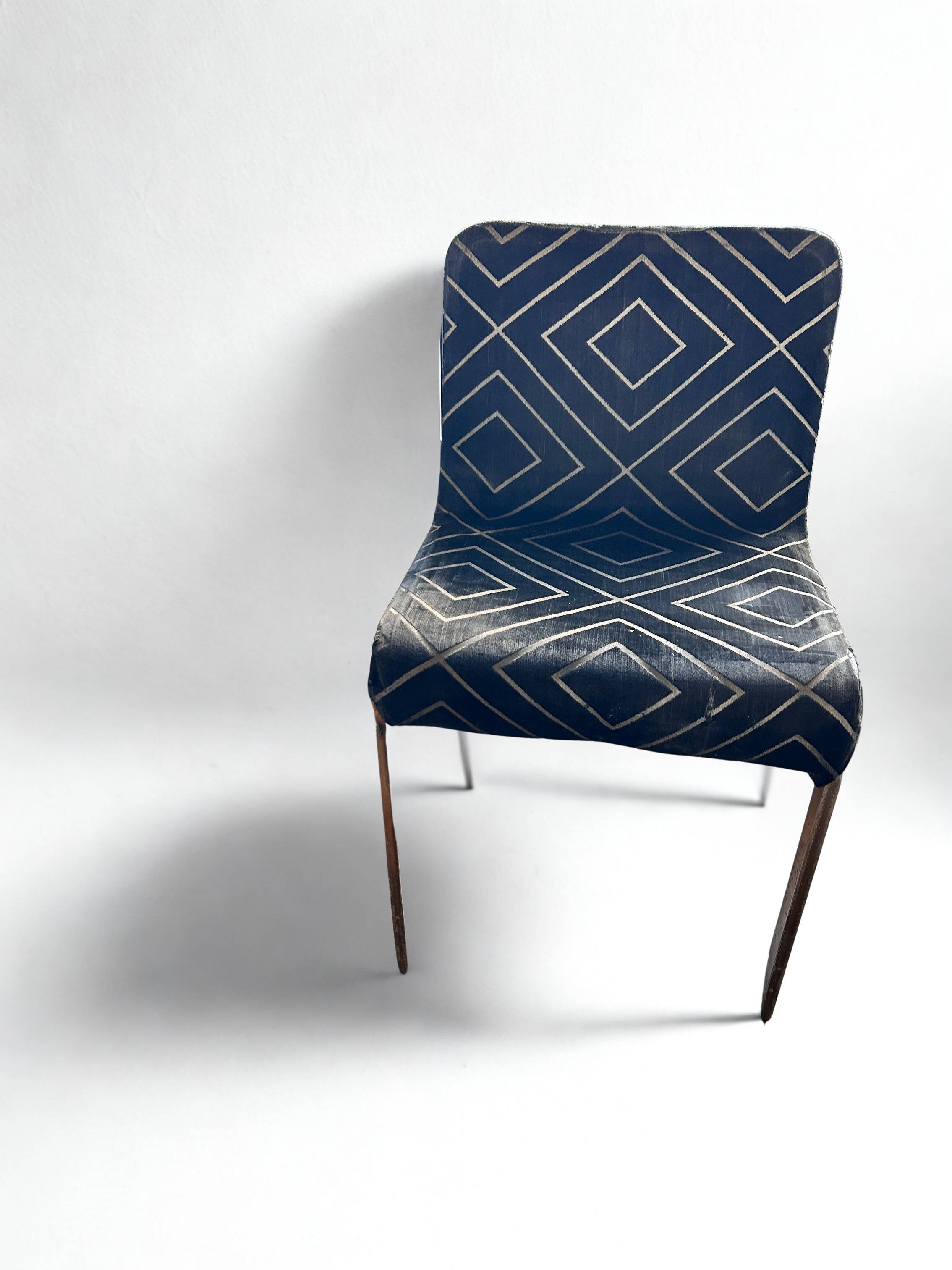 Suite de 6 chaises vintage années 70 style Milo Baughman