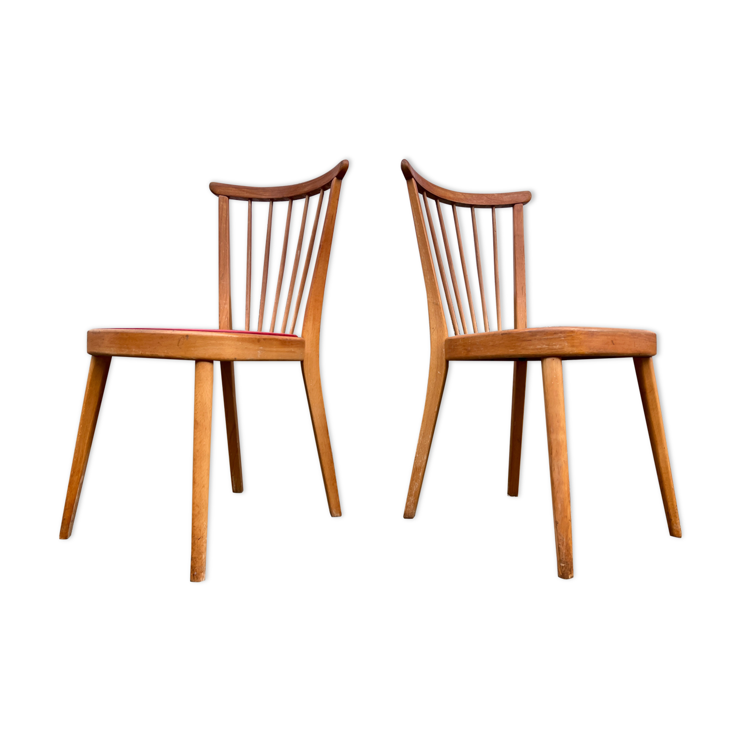Pair of blue and red Scandinavian chairs