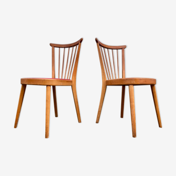 Pair of blue and red Scandinavian chairs