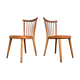 Paire de chaises scandinave bleu et rouge