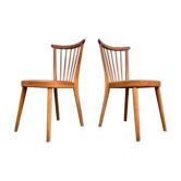 Pair of blue and red Scandinavian chairs