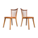 Paire de chaises scandinave bleu et rouge
