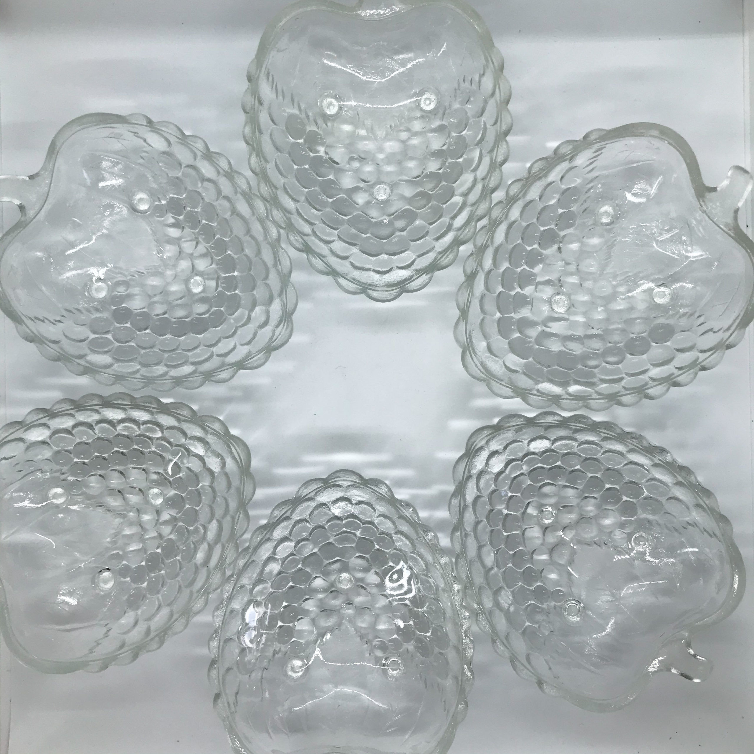 Set of 6 cups and fruit salad dish