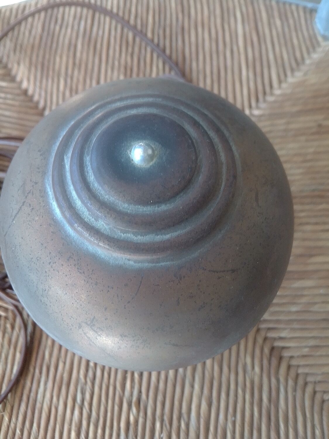 Bedside lamp copper and wood