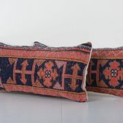 Set of 2 vintage Turkish cushion covers 25x61 cm