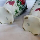 Vase art new pair KG Lunéville gilding decoration flower pink soliflore tulip tree