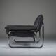 Bauhaus lounge chair in black leather attributed to Johan Bertil Häggström for Swed-Form / Ikea, Sweden, 1970s