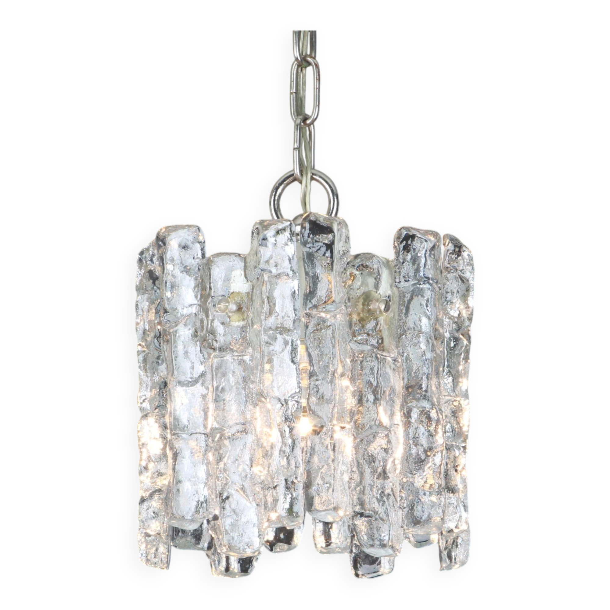 Murano Glass Ice Pendant by Kalmar, Austria, 1960s