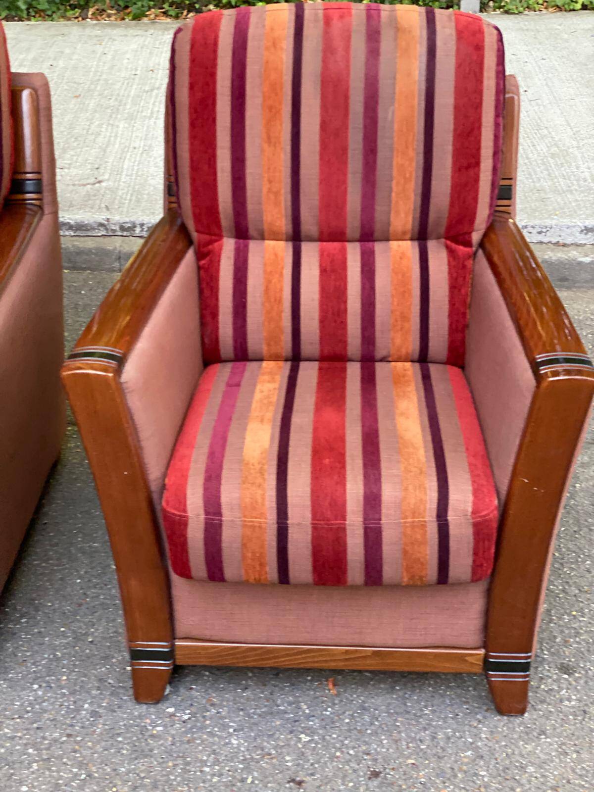 2 Art Deco inspired armchairs Cavel France 2000s