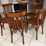 Suite of 6 chairs by Bistrot Baumann in 1940