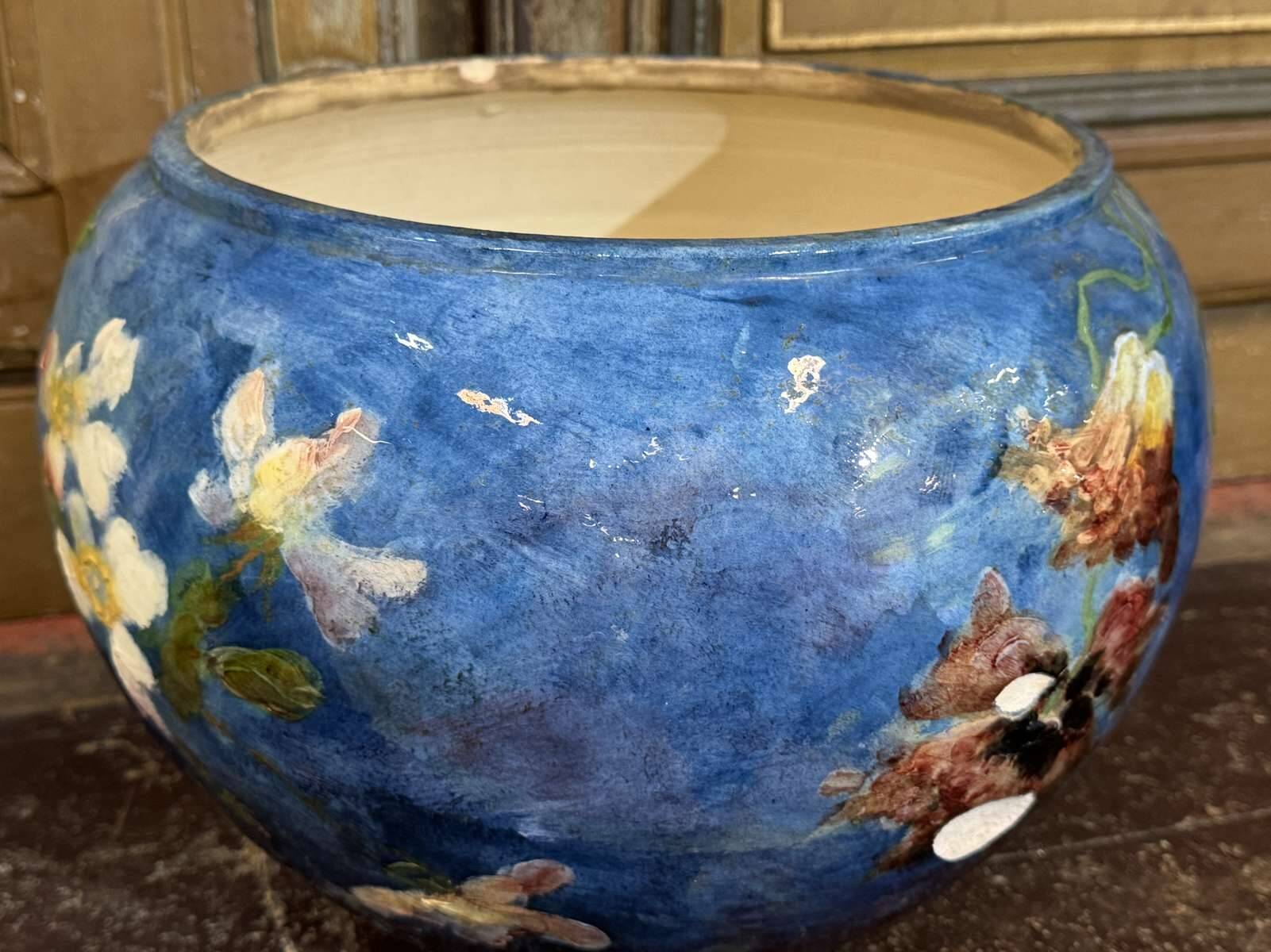 Cache pot XIXème à décor impressionniste